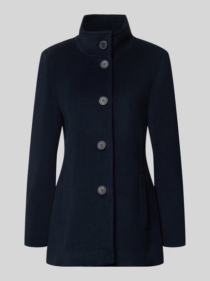 Produktfoto, Jacke mit Stehkragen und Eingrifftaschen von FUCHS SCHMITT in Dunkelblau, Material-Mix mit Woll-Anteil, A-Linie, strukturierte Oberfläche