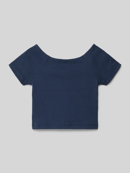 s.Oliver RED LABEL T-shirt o kroju regular fit z Mieszanka bawełny Granatowy 3