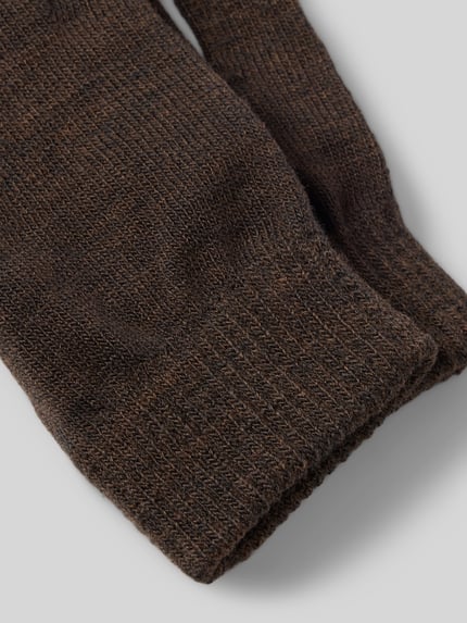 Produktfoto, Handschuhe mit Touchscreen Funktion Modell 'PCNEW BUDDY' von PIECES, brauner Strick, strukturierte unifarbene Optik