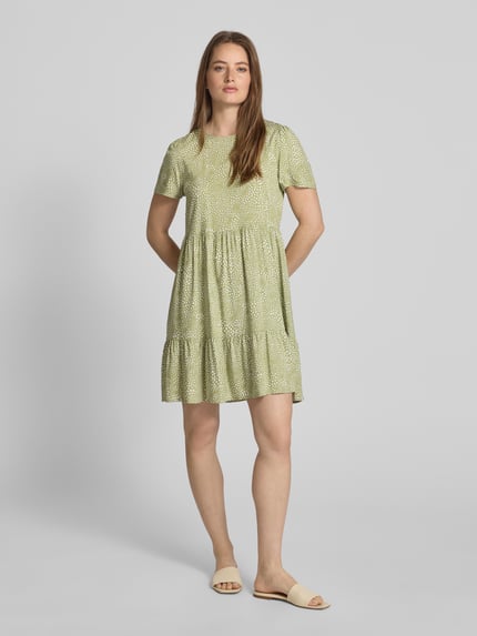 VILA Mini-jurk van viscose in laagjeslook Rietgroen - 1