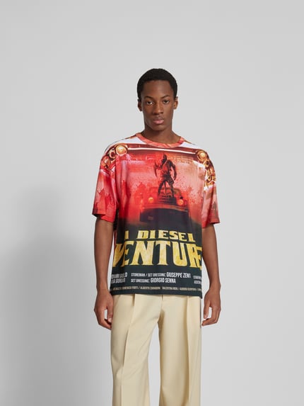 Diesel oversized t-shirt met all-over print Rood - 4