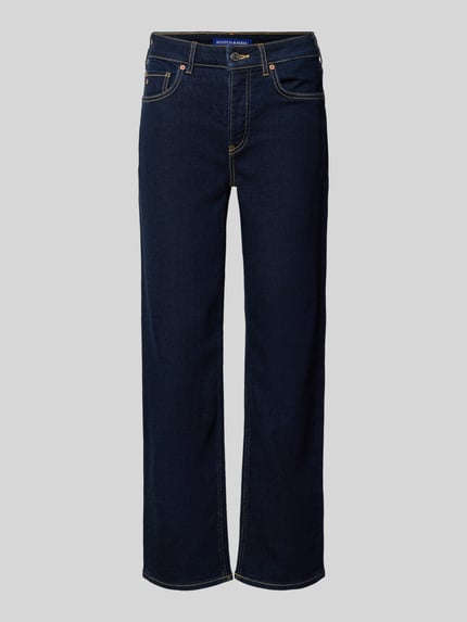 Produktfoto, dunkelblaue Jeans mit Eingrifftaschen Modell 'THE SKY' von Scotch & Soda, Baumwoll-Mix mit Stretch, Regular Fit, glatte Textur