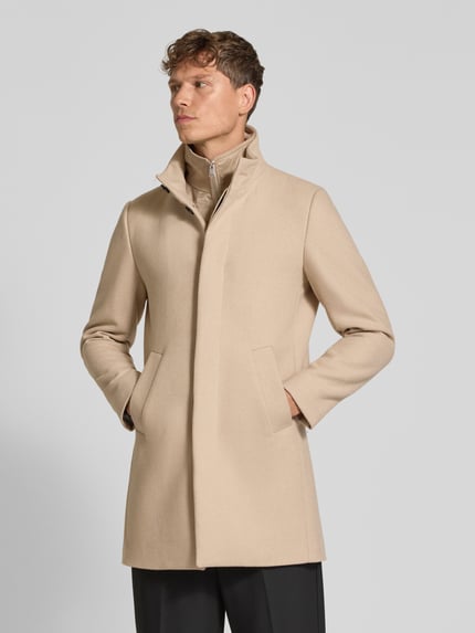 Matinique Regular fit lange jas van katoenmix met viscose Beige - 4