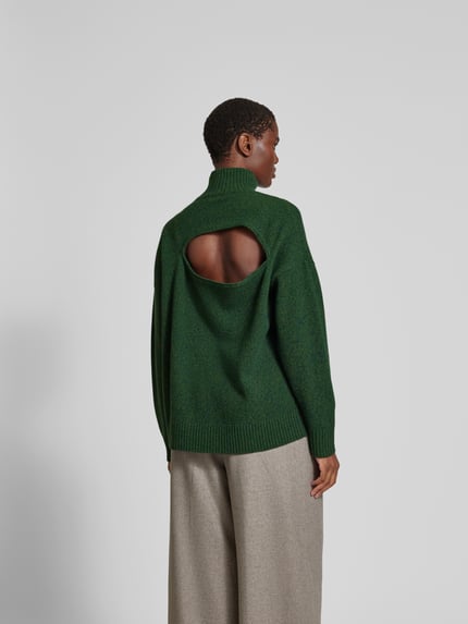 Victoria Beckham Sweter ze stójką Ciemnozielony 5