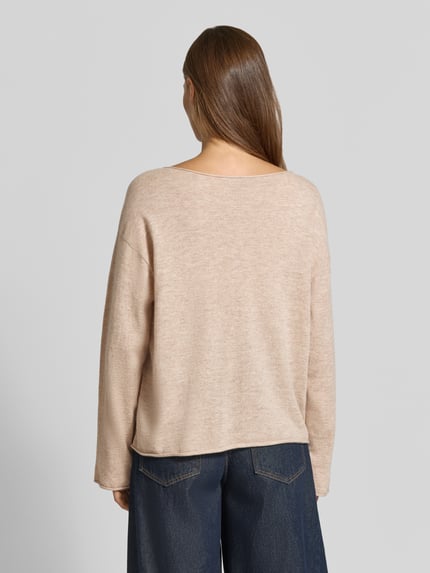 BOSS Orange sweter o kroju regular fit z mieszanki kaszmiru i wełny żywej model 'C_Faprosa' Piaskowy melanż 5