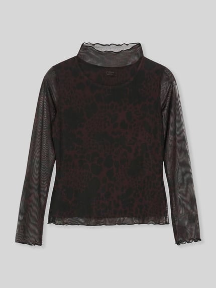s.Oliver BLACK LABEL Langarmshirt mit semitransparentem Mesh-Besatz Bordeaux 2