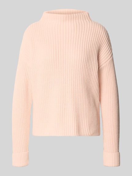 Selected Regular fit pullover met turtleneck van katoenmix, model 'SELMA' Roze - 2