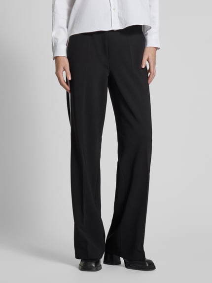 CAMBIO Regular fit stoffen broek met persplooien, model 'AMELIE GALLON' Zwart - 4