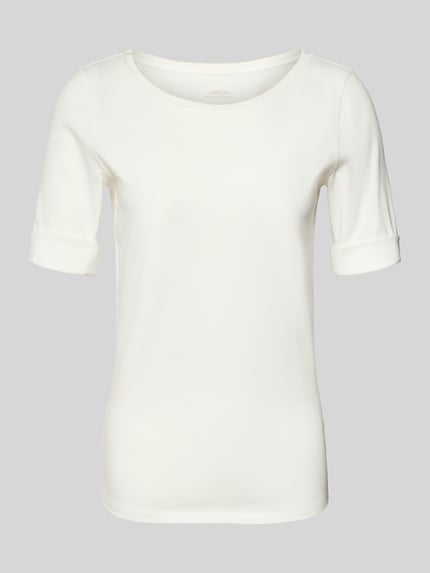 Regular fit T-shirt met zijde en mouwen met omslag Shop The Look MANNEQUINE