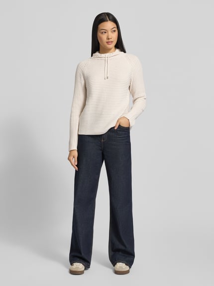 monari Gebreide pullover met opstaande kraag Ecru - 1