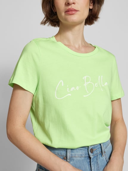 VERO MODA T-shirt z napisem model ‘Bonnie’ Zielony 3