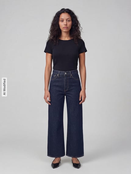 Levi's® 300 Wide & Loose Fit Jeans aus reiner Baumwolle Modell 'RIBCAGE WIDE LEG' Dunkelblau 1