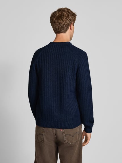 Blend Regular Fit Strickpullover mit Woll-Anteil Modell 'DEXTER' Dunkelblau 5