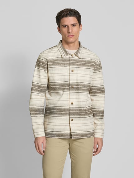 Lindbergh Relaxed fit overhemdjack met opgestikte borstzakken Offwhite - 4