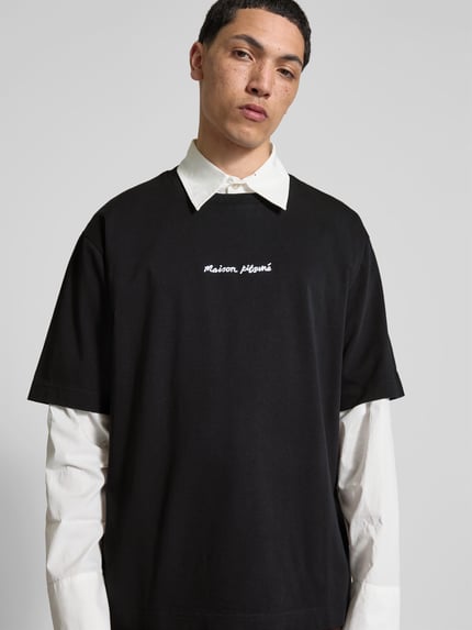 MAISON KITSUNÉ Oversized T-Shirt aus Baumwolle Black 3