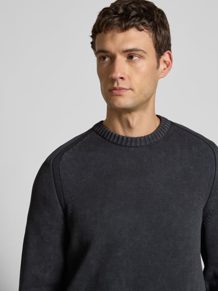 ARMEDANGELS Regular Fit Strickpullover aus reiner Baumwolle Modell 'VAANJO ' Black 3