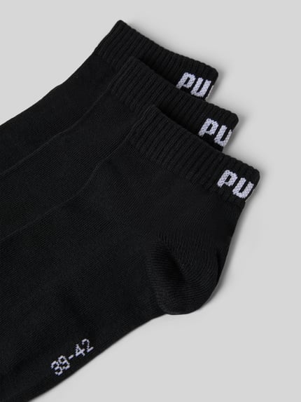 Produktfoto, Sneakersocken mit Logo im 3er-Pack von PUMA, schwarz, Baumwoll-Mix mit Stretch-Anteil, körpernahe Passform für Herren