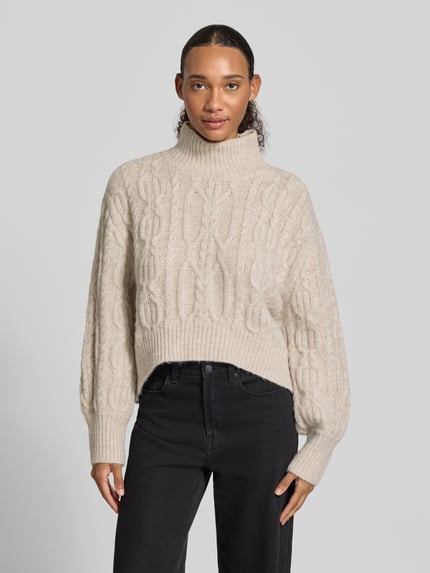ONLY Pullover mit Zopfmuster-Struktur Sand Melange 4