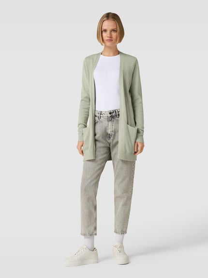 VILA Strickcardigan mit Eingrifftaschen Modell 'VIRIL' Khaki Melange 1