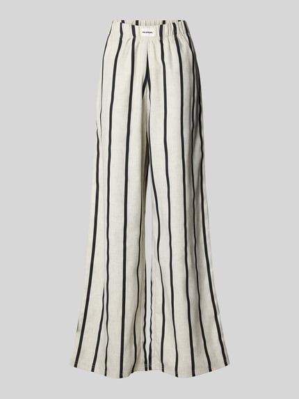 Karo Kauer Loose Fit Stoffhose mit Leinen-Anteil Anthrazit 2