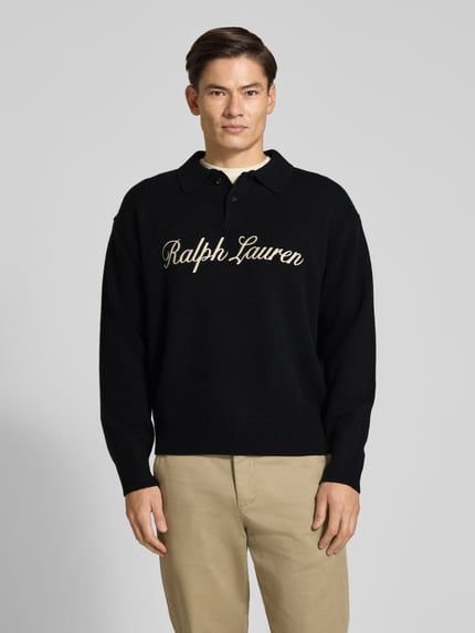 Polo Ralph Lauren Regular fit sweatshirt van mix van wol en alpaca Zwart - 4