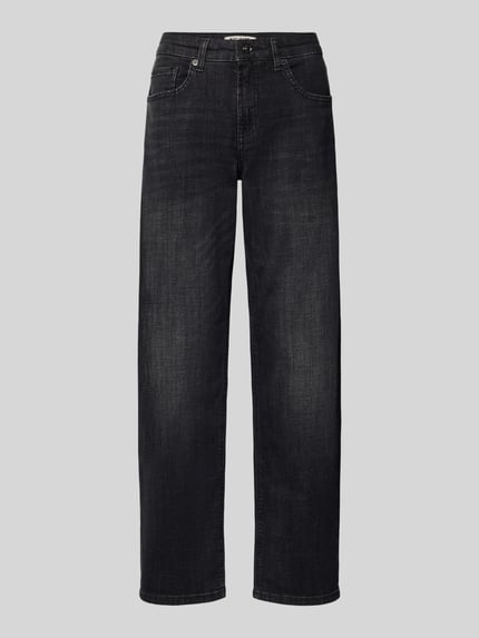 MAC Regular Fit Jeans mit Label-Patch Modell 'Gina Straight' Black 2