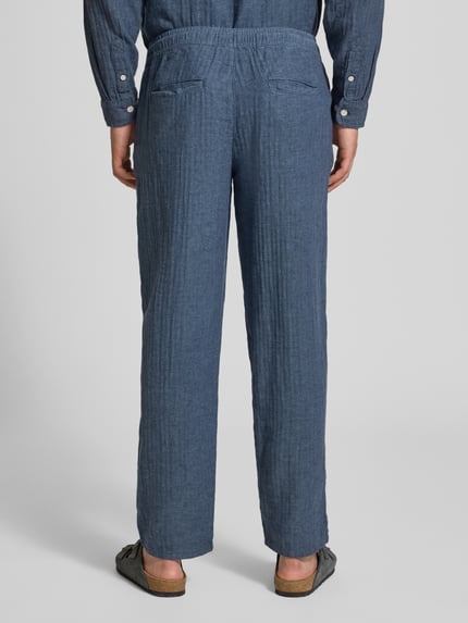 Redefined Rebel Hose aus Leinen-Baumwoll-Mix mit elastischem Bund Jeansblau 5