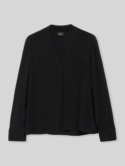s.Oliver BLACK LABEL Langarmbluse mit Faltenfront Black 2