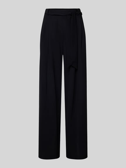 CAMBIO Straight Leg Stoffhose mit Bindegürtel Modell 'ANNY' Black 2