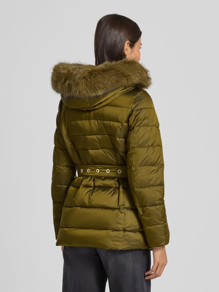 MICHAEL Michael Kors Kurtka pikowana z obszyciem ze sztucznego futra model ‘Trimmed’ Oliwkowy 5