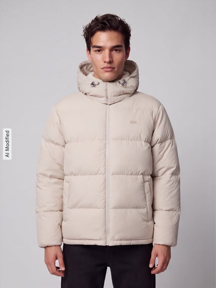 Levi's® kurtka pikowana o kroju regular fit z odpinanym kapturem Beżowy 4