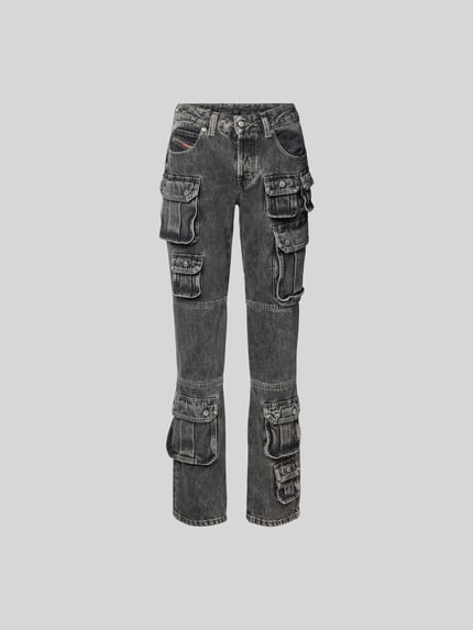 Spodnie cargo z tkaniny stylizowanej na denim Shop The Look MANNEQUINE