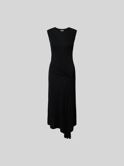 Productfoto, Slim Fit Midikleid aus reiner Viskose van Joseph, zwart, asymmetrisch, ruches, mouwloos, gladde textuur