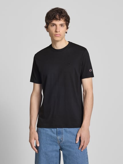 Champion T-shirt met label-stitchings en ronde halsuitsnijding Zwart - 4