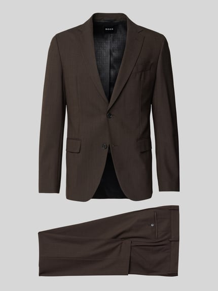 BOSS Slim Fit Anzug mit Schurwoll-Anteil Modell 'HUGE' Dunkelbraun 2