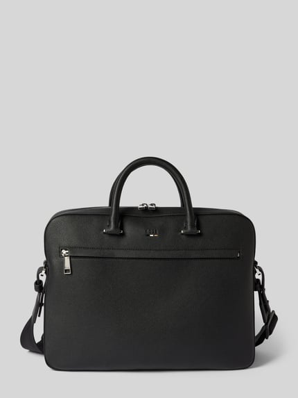 BOSS Torba na laptop z detal z logo model 'Ray' Czarny 2