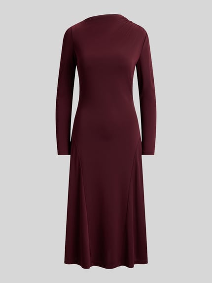 Lauren Ralph Lauren Fit and Flare Freizeitkleid langen Ärmeln Bordeaux 2