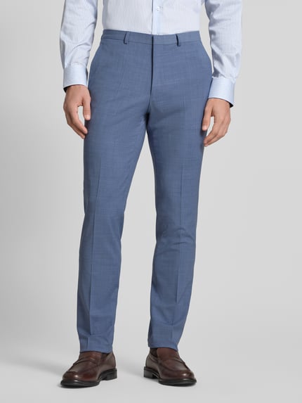 HUGO Spodnie do garnituru o kroju slim fit z mieszanki wełny model ‘HESTEN’ Jasnoniebieski 4