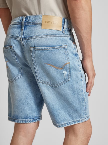 ONLY & SONS Korte regular fit jeans in destroyed-look, model 'EDGE' Lichtblauw - 3
