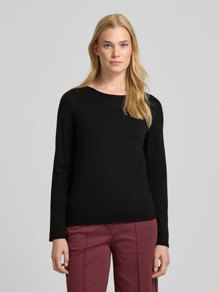 s.Oliver RED LABEL Sweter z dzianiny o kroju regular fit z mieszanki bawełny i wiskozy Czarny 4