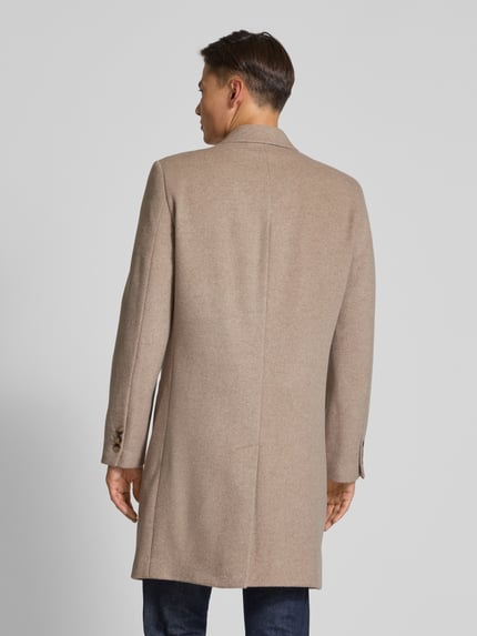 Christian Berg Men Regular Fit Wollmantel mit Reverskragen Beige 5