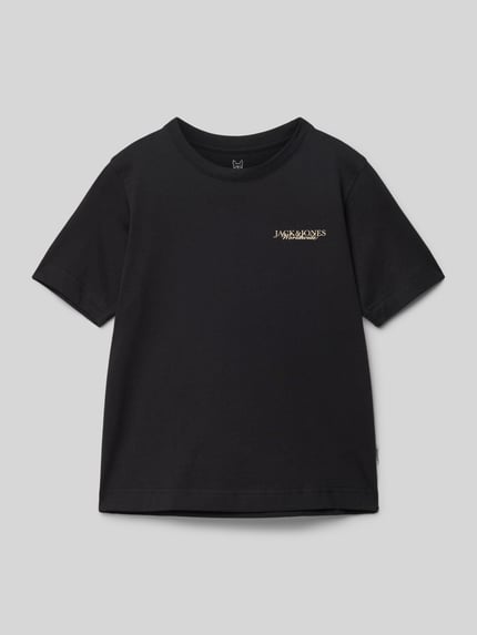 JACK & JONES T-shirt met labelprint, model 'BOSTON PHOTO' Zwart - 1