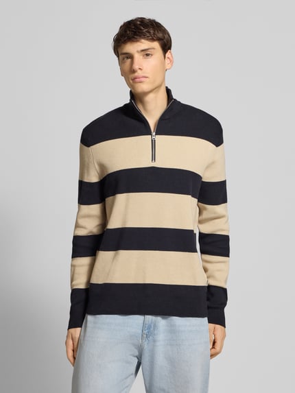 ONLY & SONS Regular fit schipperstrui van katoenmix, model 'PHIL' Donkerblauw - 4