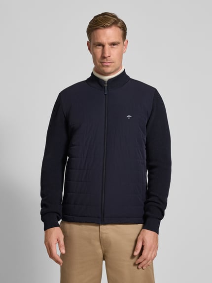 Fynch-Hatton Gebreid jack met ritssluiting Marineblauw - 4