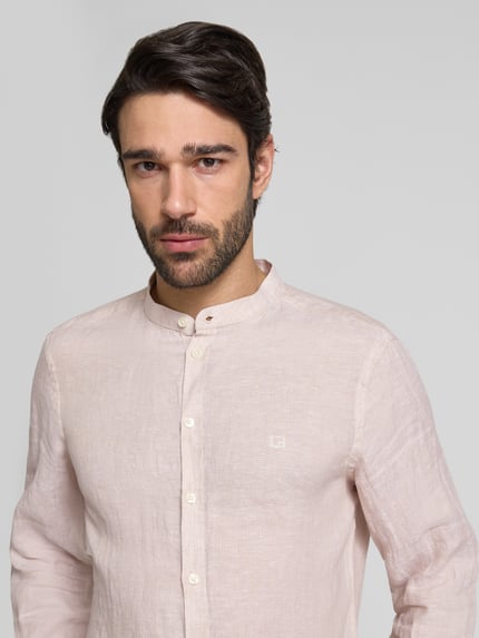 Casual Friday Slim Fit Freizeithemd aus Leinen Modell 'Anton' Stein 3