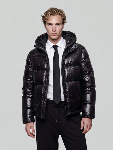 HUGO Pufferjacke mit Kapuze Modell 'Baros2641' Black 4