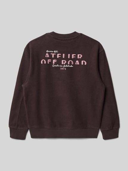 Garcia Sweatshirt mit Stitchings und Rundhalsausschnitt Pflaume 3