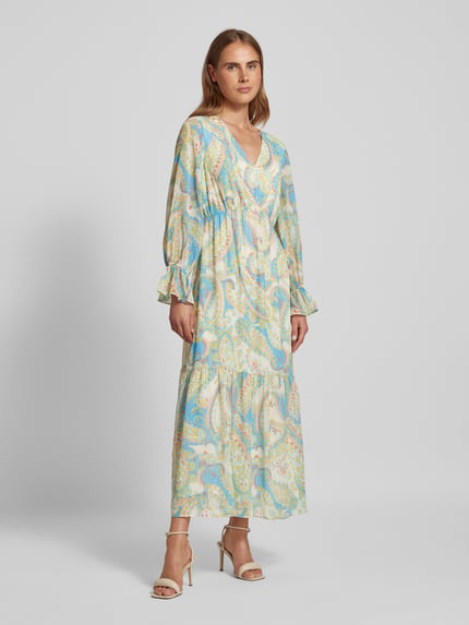 s.Oliver BLACK LABEL Maxi-jurk met V-hals Geel - 1