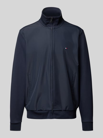 Produktfoto, Regular Fit Blouson aus Baumwoll-Mix von Tommy Hilfiger in Dunkelblau, Stehkragen, Reißverschluss, seitliche Taschen, unifarben