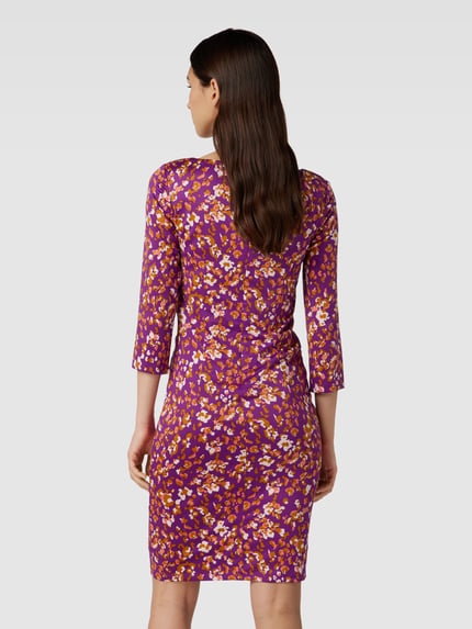 Montego Knielange jurk met all-over motief Paars - 5